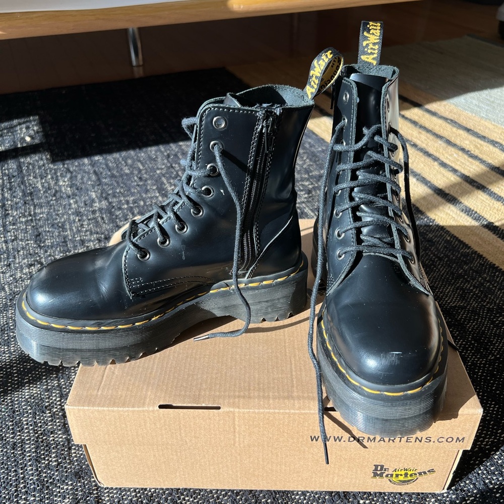 Dr. Martens Jadon Polished Smooth Platform Boots